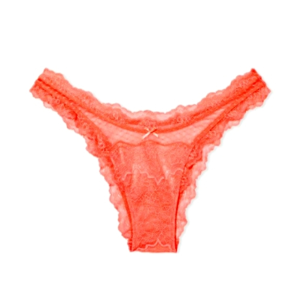 VS Dream Angel's Lace & Mesh Panty Orange SizeM NWT